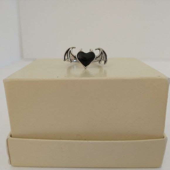 Gothic Black Soul Ring Size 6.75 - Picture 4 of 8